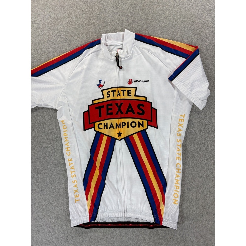 Hincapie Texas State Champion Full Zip S/S Cycling Jersey (Men's XL) White